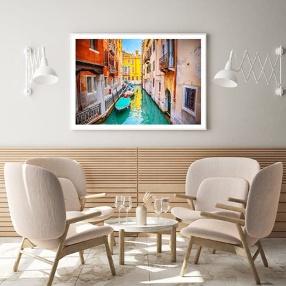 Colorful Houses Near Canal Photograph Home Decor Premium Quality Poster Print Choose Your Sizes