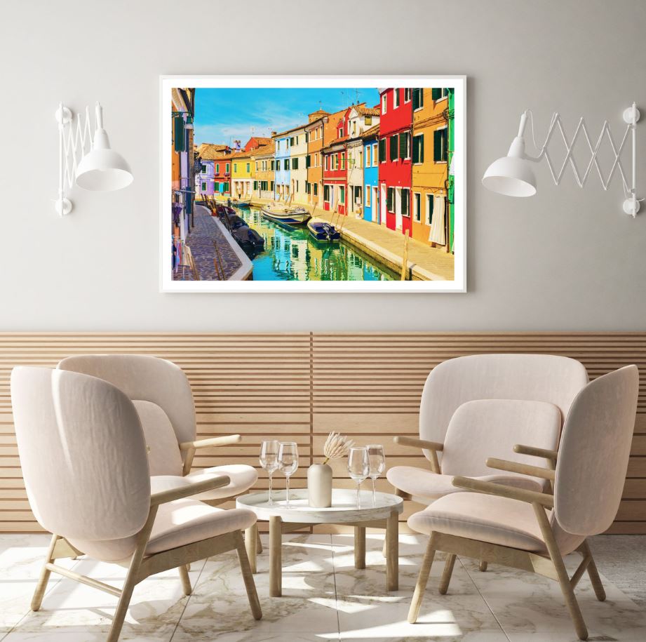 Colorful Houses near Canal View Home Decor Premium Quality Poster Print Choose Your Sizes