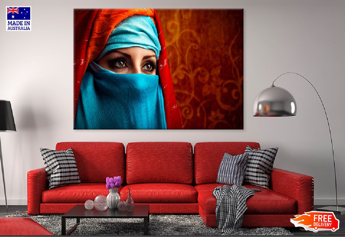 Face Covered Stylish Arab Girl Photograph Print 100% Australian Made