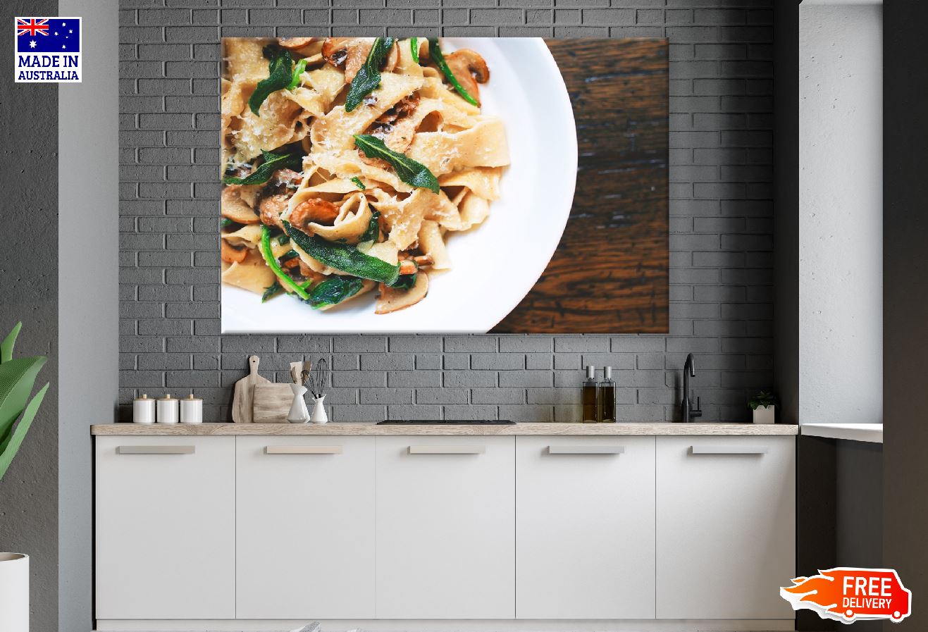 Italian Fresh Pasta Closeup Photograph Print 100% Australian Made