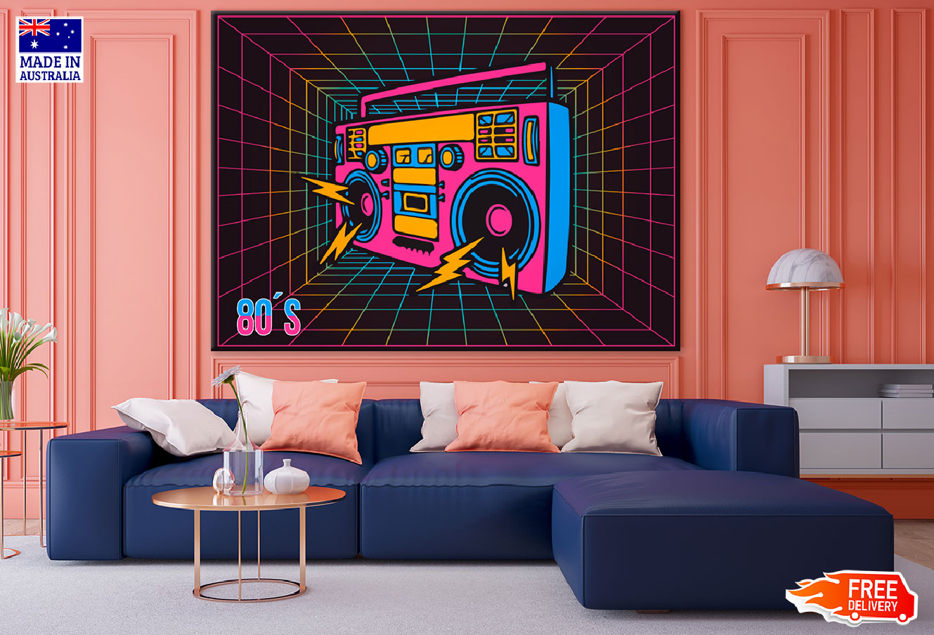 80's Retro Radio Illustration Print 100% Australian Made