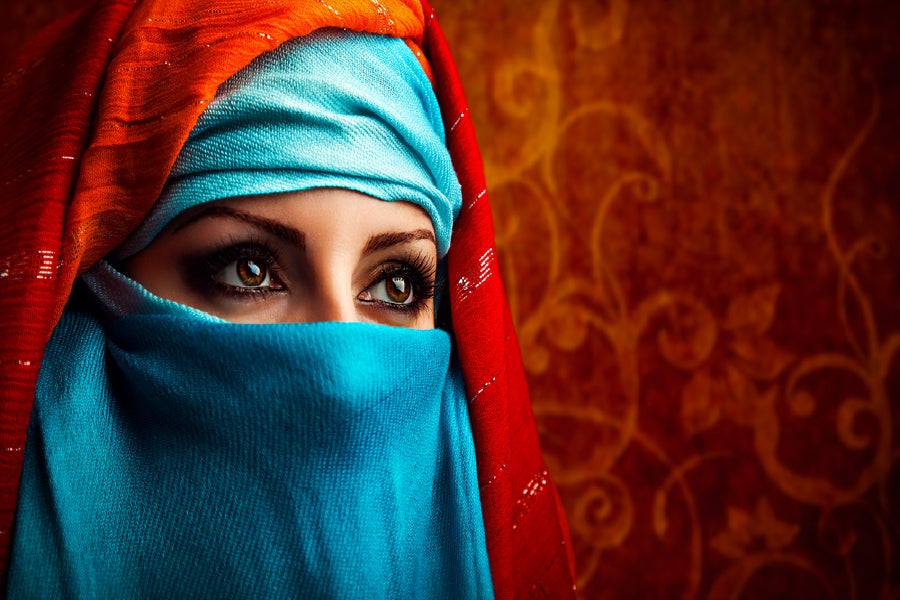 Face Covered Stylish Arab Girl Photograph Print 100% Australian Made