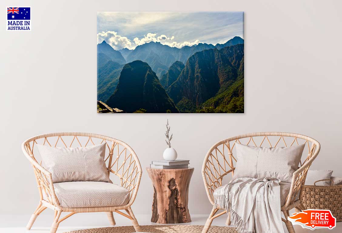 Clouds over Mountains Scenery View Photograph Print 100% Australian Made