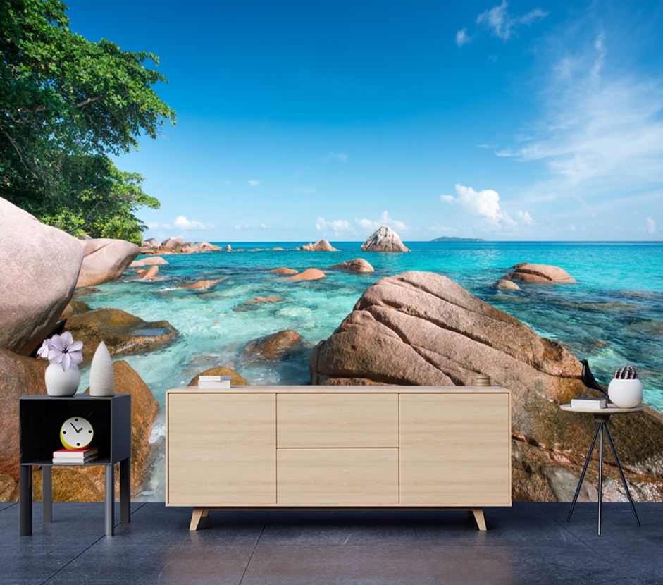 Wallpaper Murals Peel and Stick Removable Stunning Beach View Photograph High Quality