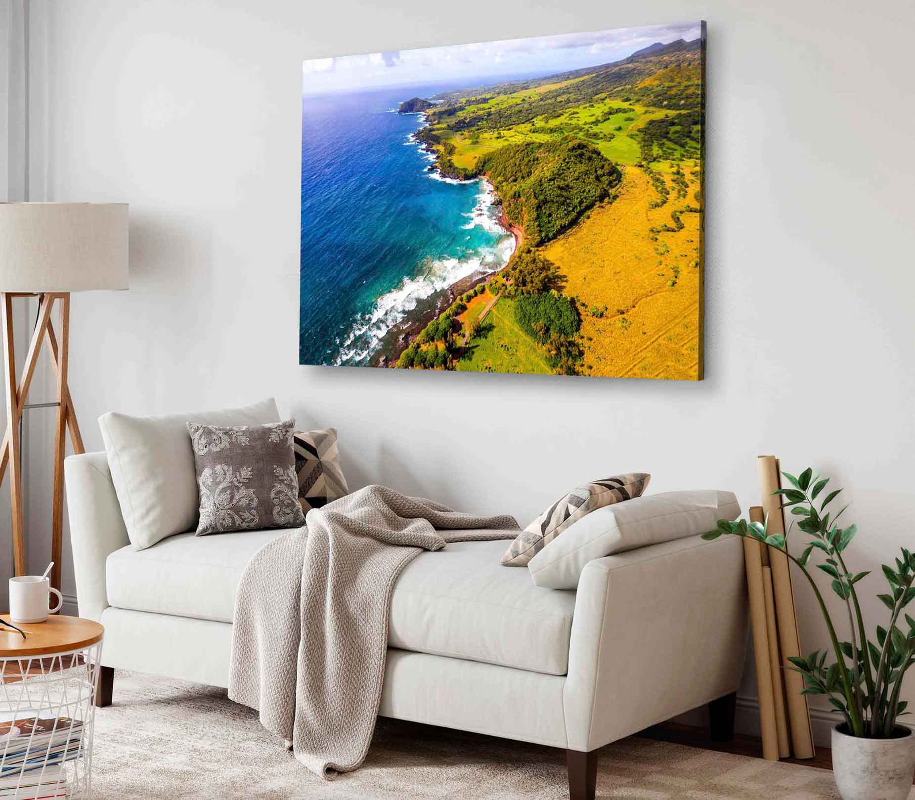 Bella Home Coastline Beach View From Drone Print Canvas Ready to hang