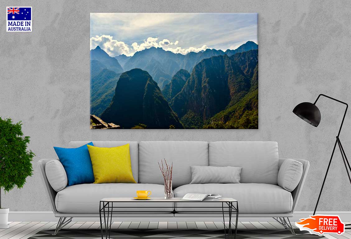Clouds over Mountains Scenery View Photograph Print 100% Australian Made