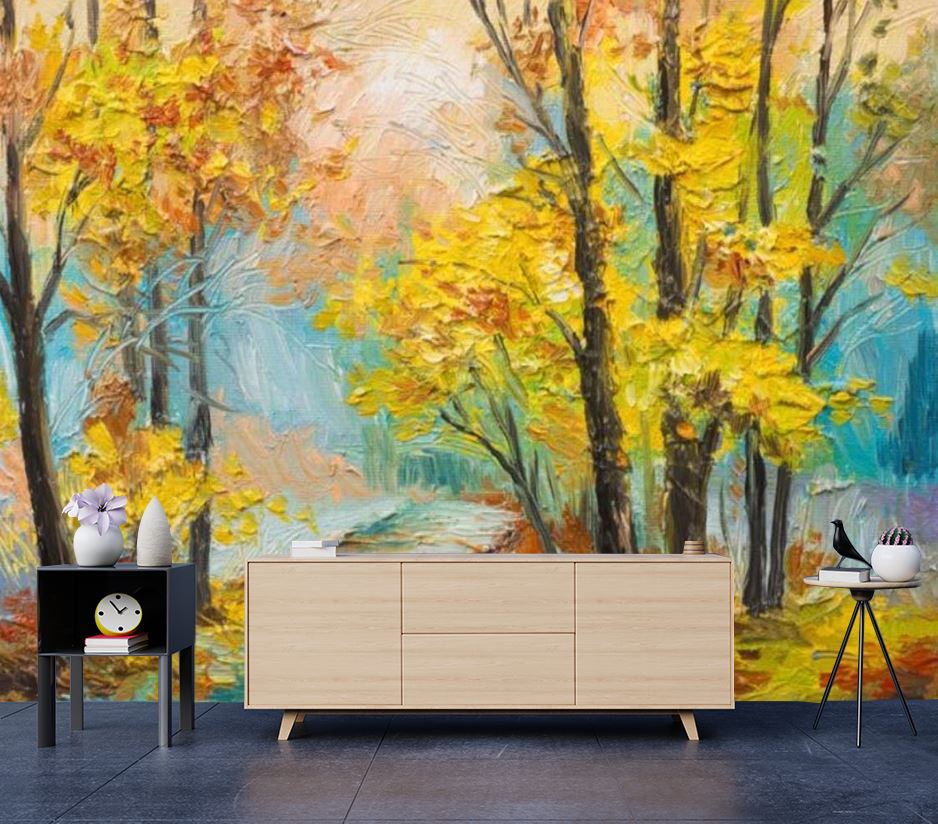 Wallpaper Murals Peel and Stick Removable Nature Forest Painting High Quality