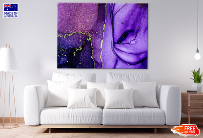 Purple & Silver Abstract Design Print 100% Australian Made