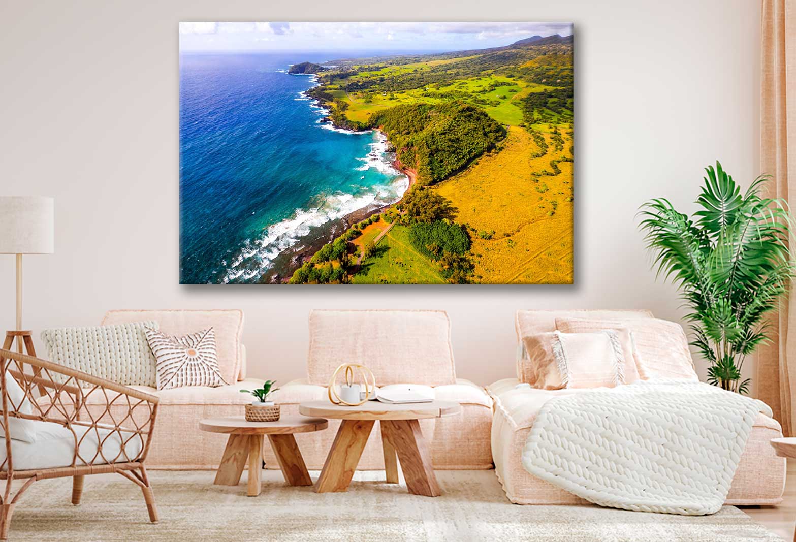 Bella Home Coastline Beach View From Drone Print Canvas Ready to hang