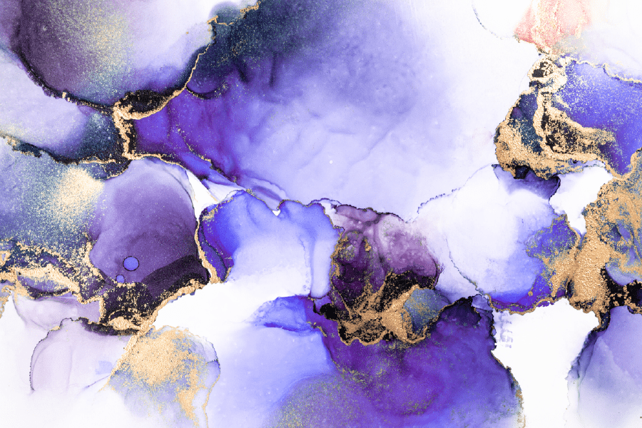 Purple Gold & White Abstract Design Print 100% Australian Made