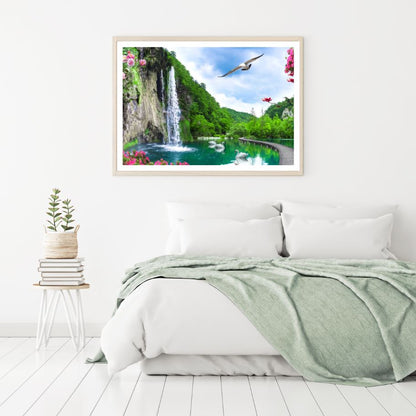 Stunning Waterfall Scenery View Home Decor Premium Quality Poster Print Choose Your Sizes