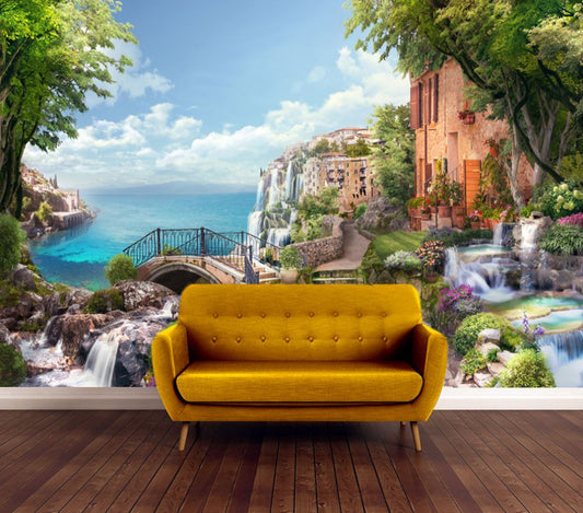 Wallpaper Murals Peel and Stick Removable Nature & Building View High Quality