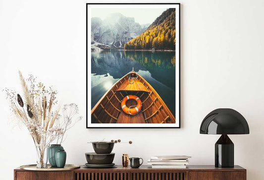 Wooden Rowing Boat View on South Tyrol Photograph Home Decor Premium Quality Poster Print Choose Your Sizes