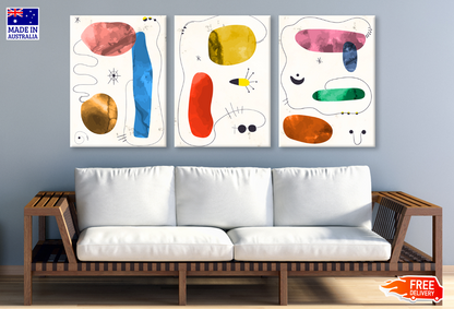 3 Set of Abstract Hand Drawing High Quality print 100% Australian made wall Canvas ready to hang