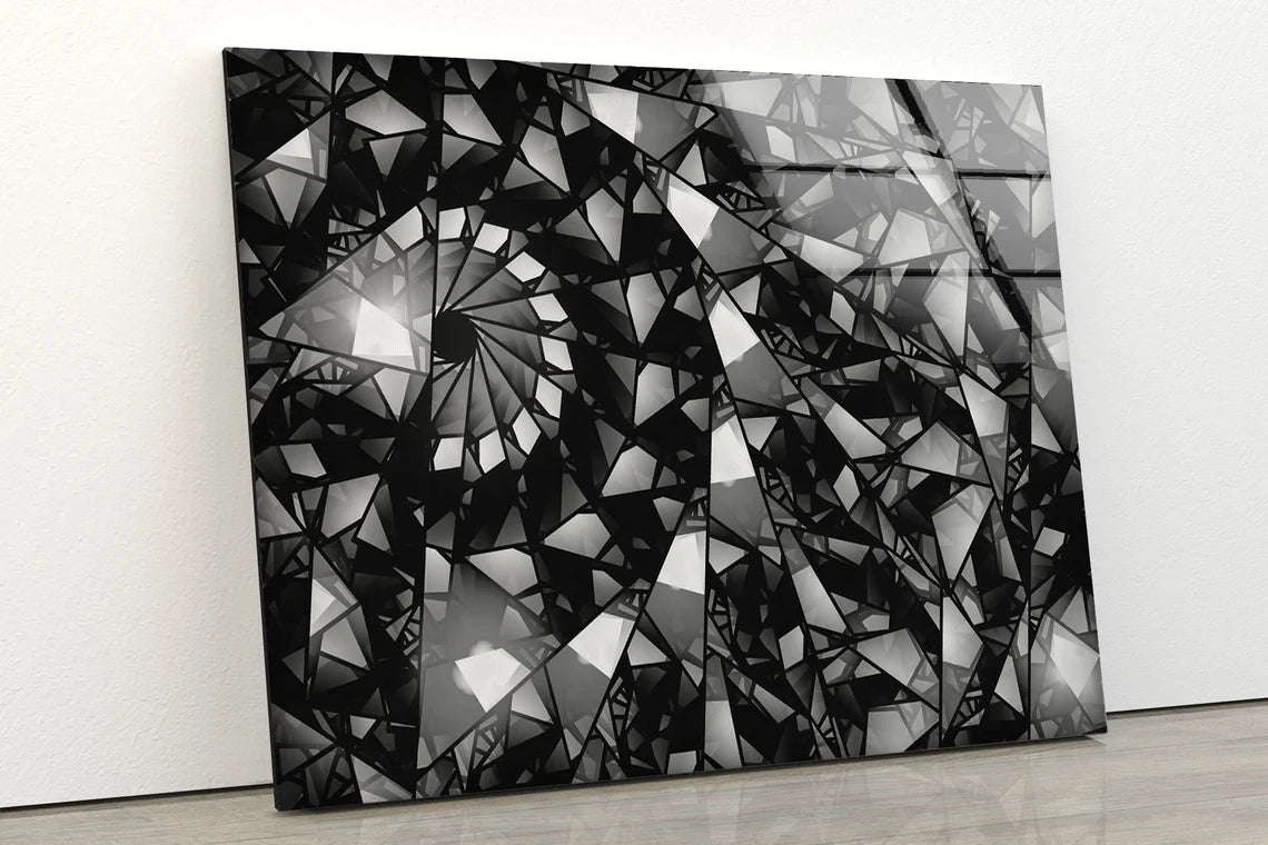 B&W Abstract Art Acrylic Glass Print Tempered Glass Wall Art 100% Made in Australia Ready to Hang