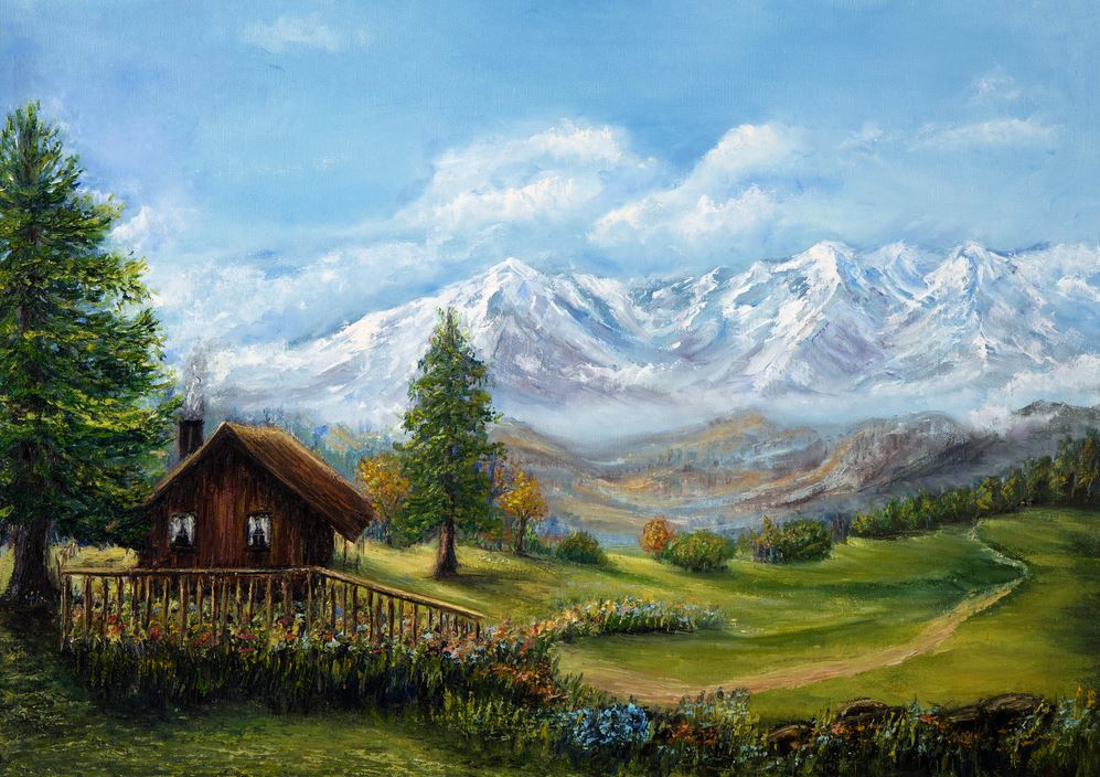 Stunning Nature Scenery Oil Painting Home Decor Premium Quality Poster Print Choose Your Sizes