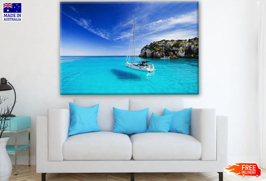 Stunning Beach View with Boat Photograph Print 100% Australian Made