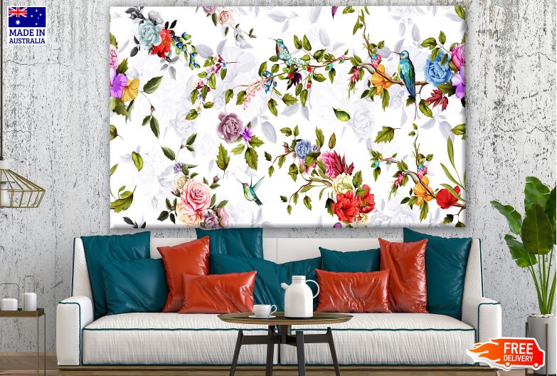 Birds & Flowers Painting Print 100% Australian Made