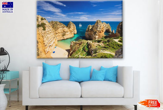 Stunning Beach View with Rocks Photograph Print 100% Australian Made