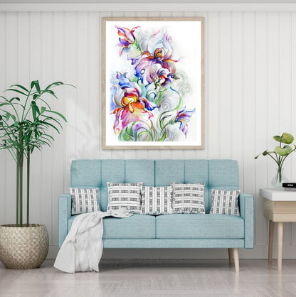 Colorful Floral Abstract Painting Home Decor Premium Quality Poster Print Choose Your Sizes