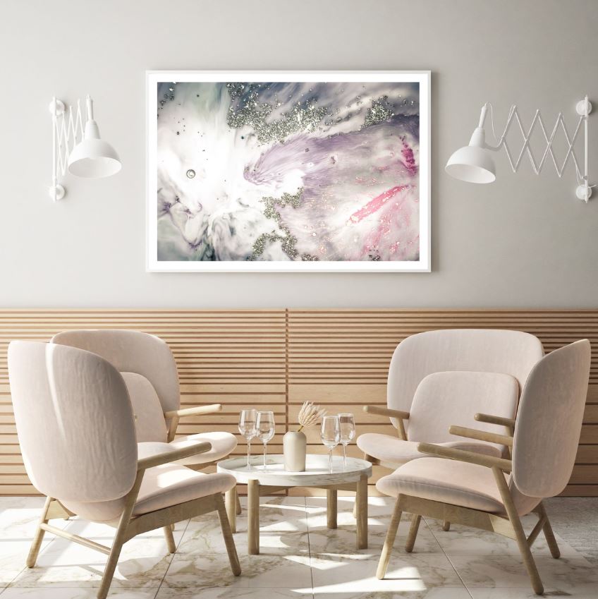 Grey & Pink Abstract Design Home Decor Premium Quality Poster Print Choose Your Sizes