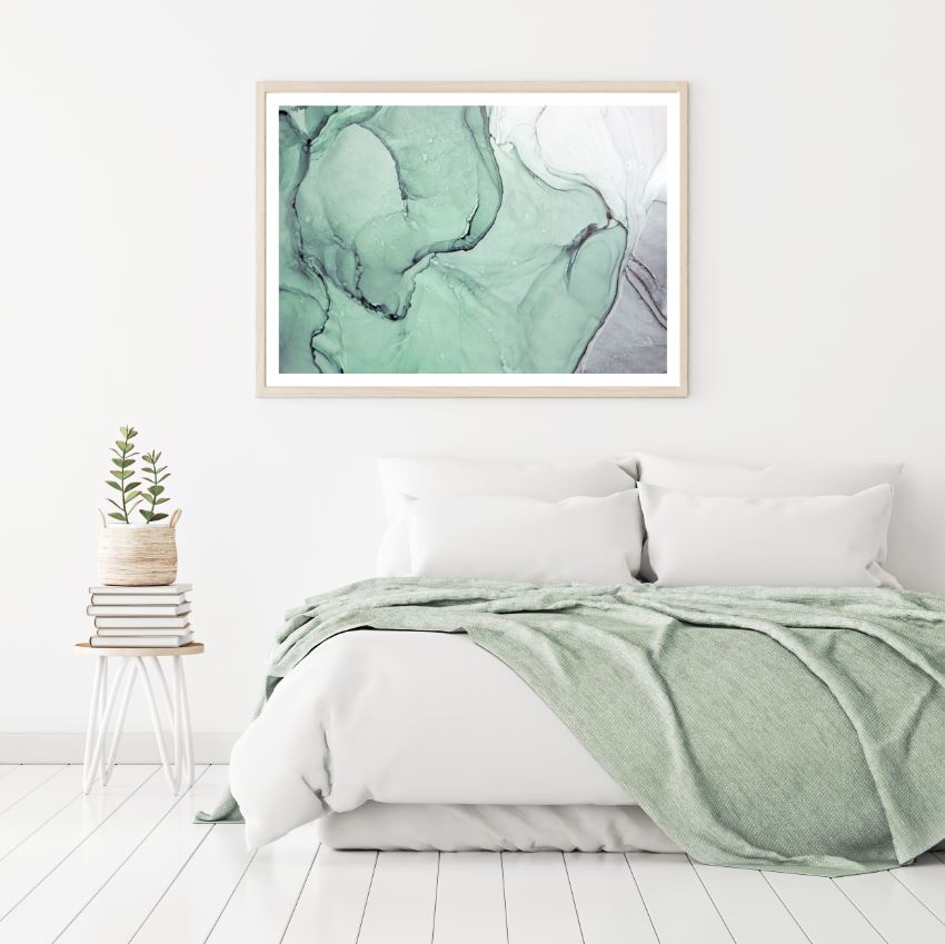 Green & Grey Abstract Design Home Decor Premium Quality Poster Print Choose Your Sizes