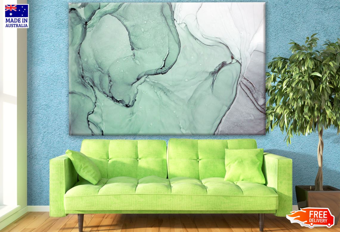 Green White Abstract Design Print 100% Australian Made