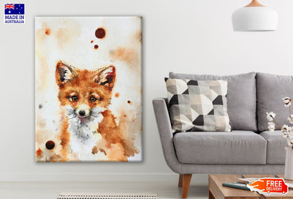 Baby Fox Portrait Painting Print 100% Australian Made