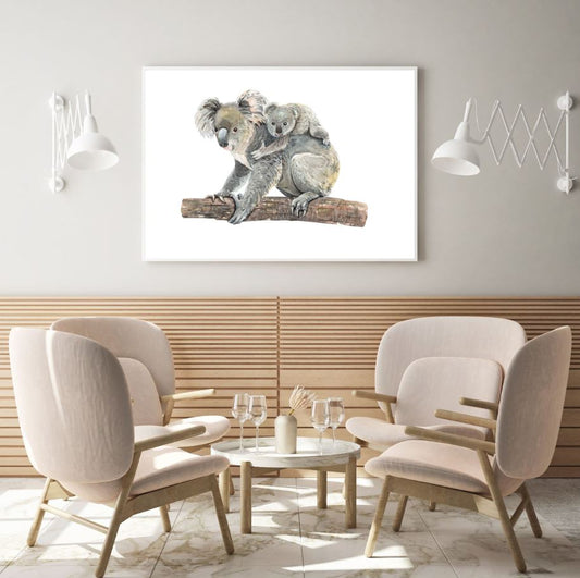 Koala Bear Watercolor Painting Home Decor Premium Quality Poster Print Choose Your Sizes