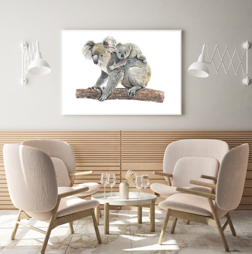 Koala Bear & Baby Painting Home Decor Premium Quality Poster Print Choose Your Sizes