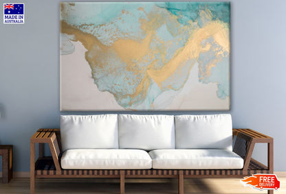 Gold Blue Abstract Design Print 100% Australian Made