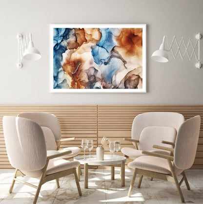 Brown & Blue Abstract Design Home Decor Premium Quality Poster Print Choose Your Sizes