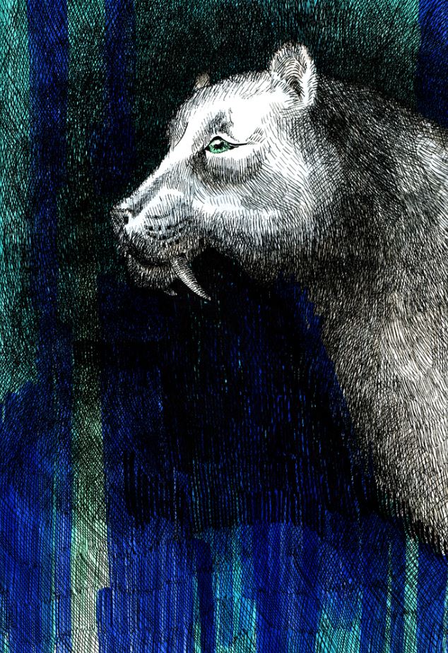 Panther Portrait B&W Painting Home Decor Premium Quality Poster Print Choose Your Sizes