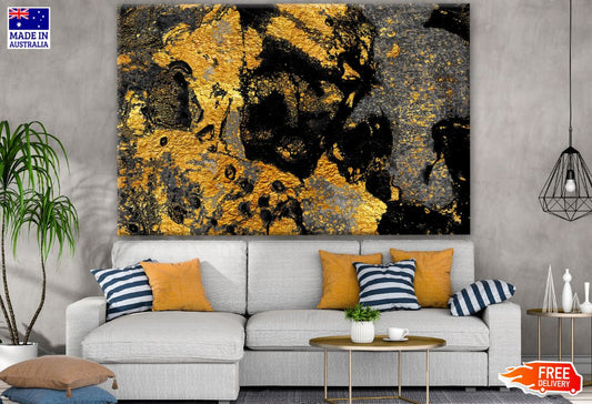 Gold Black Abstract Design Print 100% Australian Made