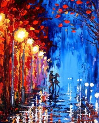 Couple Dancing in Street Painting Print 100% Australian Made