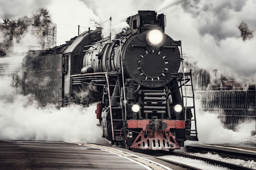 Steam Train Closeup Photograph Home Decor Premium Quality Poster Print Choose Your Sizes