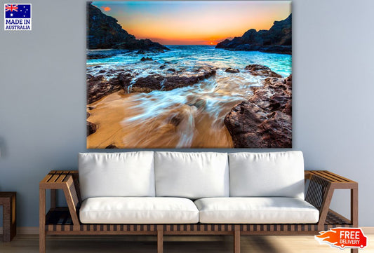 Stunning Beach in Sunset Photograph Print 100% Australian Made