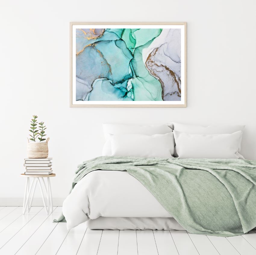 Green & Gold Abstract Design Home Decor Premium Quality Poster Print Choose Your Sizes