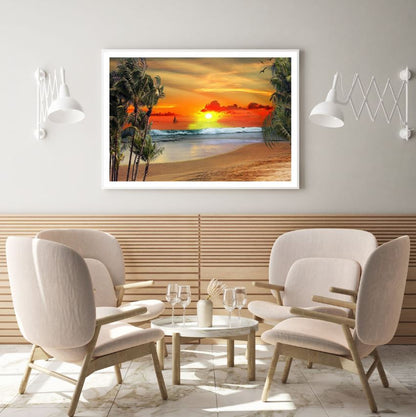 Stunning Sunset Sea Scenery View Home Decor Premium Quality Poster Print Choose Your Sizes