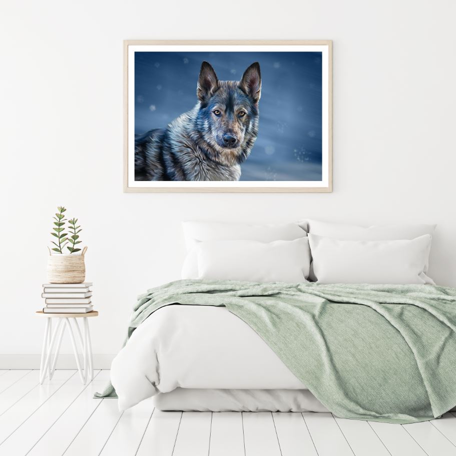 Dog Face Portrait Oil Painting Home Decor Premium Quality Poster Print Choose Your Sizes