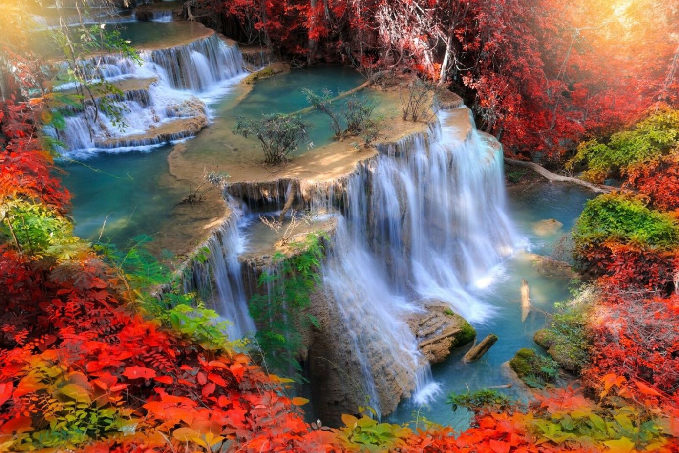 Stunning Waterfall Scenery View Photograph Home Decor Premium Quality Poster Print Choose Your Sizes