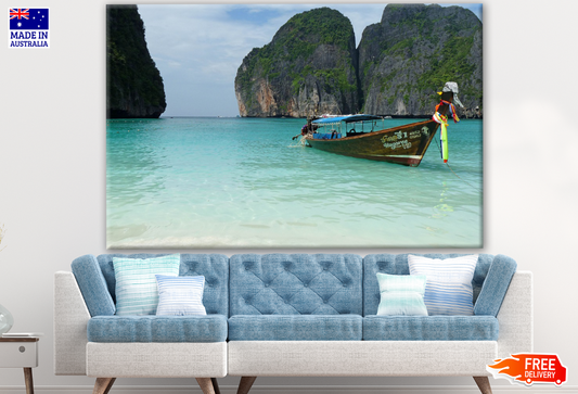 Stunning Beach with Boat Photograph Print 100% Australian Made