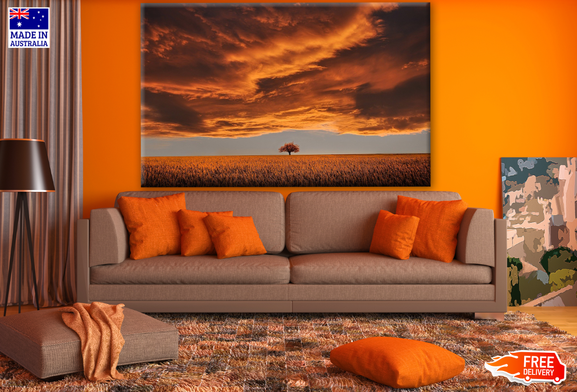 Stunning Sunset View in Field Photograph Print 100% Australian Made