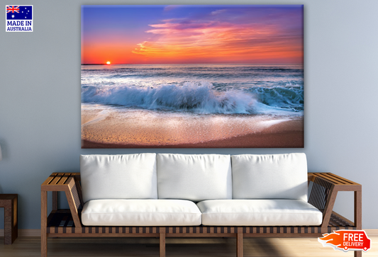 Stunning Beach view with Sunset Photograph Print 100% Australian Made