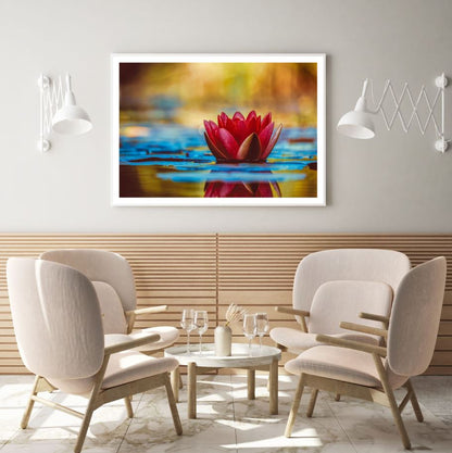 Flower on Water Macro Photograph Home Decor Premium Quality Poster Print Choose Your Sizes