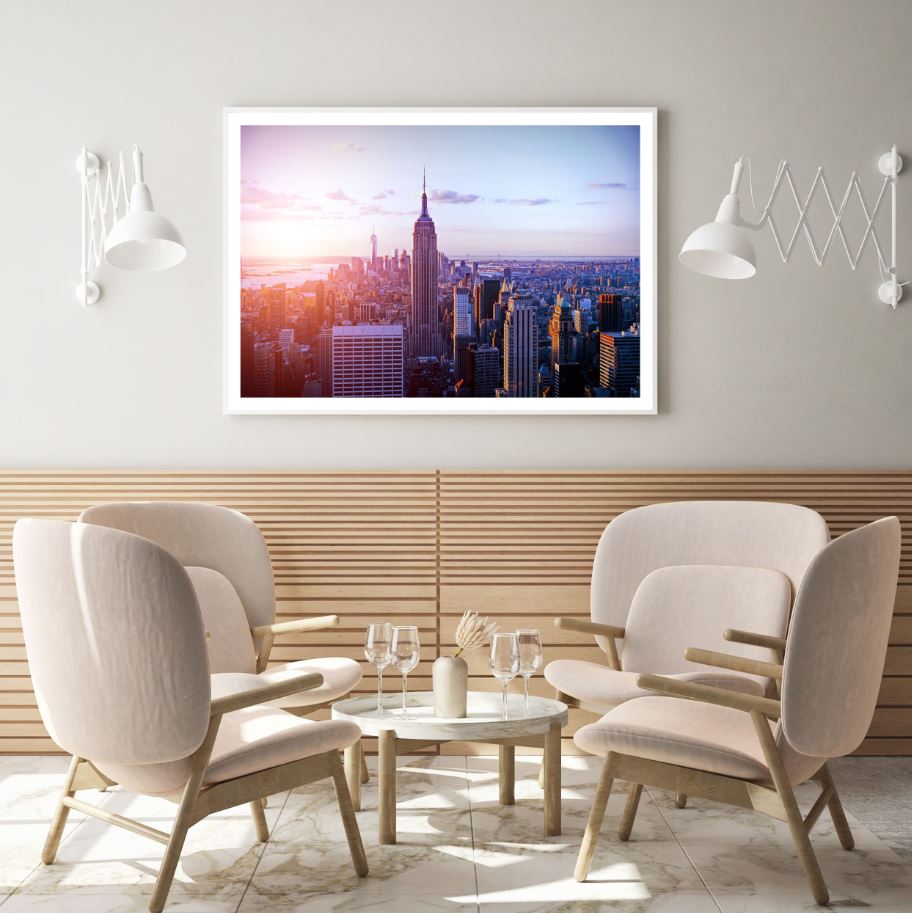 City Sky View Sunset Photograph Home Decor Premium Quality Poster Print Choose Your Sizes