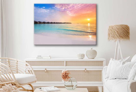 Bella Home Sunset at Sea & Blue Sky Print Canvas Ready to hang