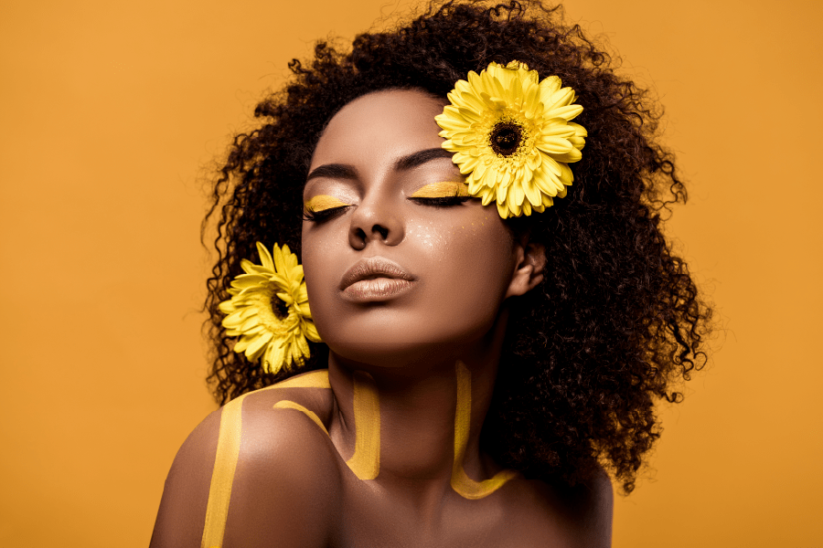 African Woman with Gerbera in Hair Photograph Print 100% Australian Made