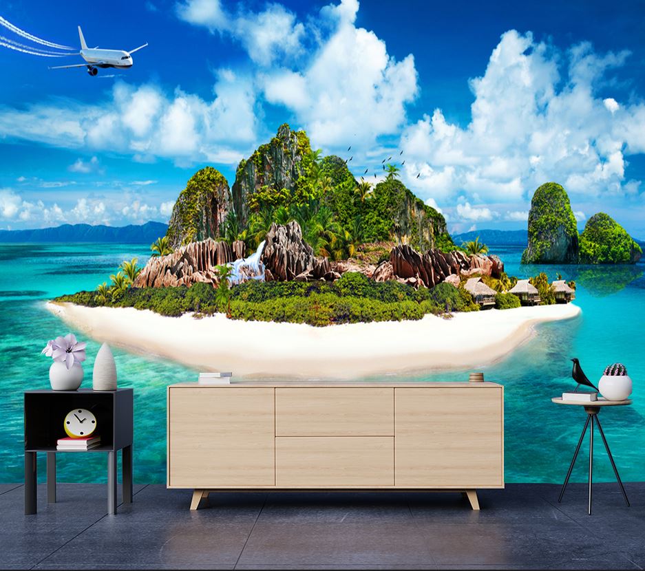 Wallpaper Murals Peel and Stick Removable Stunning Island in Beach High Quality