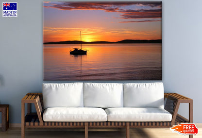 Boat on Beach at Sunset Photograph Print 100% Australian Made